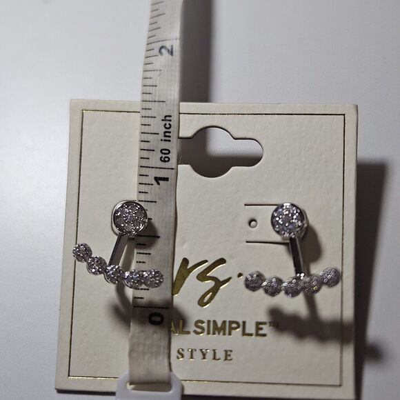 Real Simple Style Convertible Earrings With Rhinestones - Picture 5 of 10